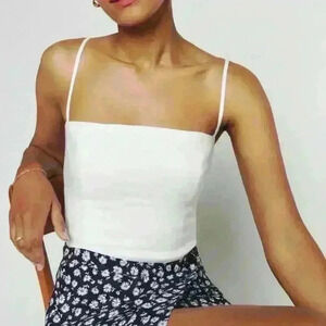 Reformation  Overland White Linen Tank Top Size 0